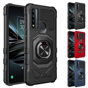 Funda protectora híbrida con soporte de anillo robótico para TCL 30 V 5G + criptoherramienta - Imagen 1 de 5