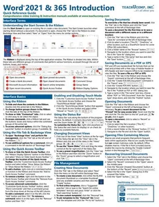 Word 2021 & 365 Training Guide Quick Reference Card Cheat Sheet Instructions - Picture 1 of 4