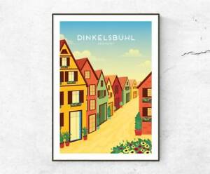 Dinkelsbühl Poster / Print / Germany Travel Print / Travel Post Retro Home Decor