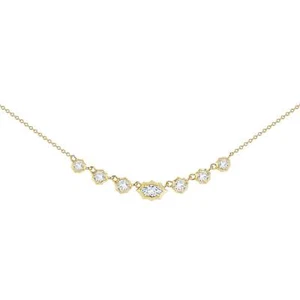 Small 0.70CT Marquise & Round cut VS1 Lab Grown Diamond 10k solid gold Necklace - Picture 1 of 9