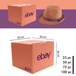 eBay Branded Packaging Small Cardboard Box (20cm x 20cm x 20cm) Pink/Purple - Picture 1 of 8