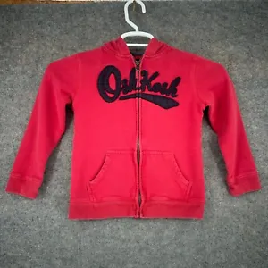 OSHKOSH B'Gosh Sweatshirt Boys Size 8 Red Full Zip Hoodie Embroidered - Picture 1 of 9