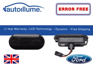 For Ford Fiesta Mk6 Focus Mk2 Dynamic Sweeping Indicators Smoked LED Sequential - Bild 1 von 2