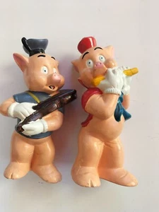 Lot 2 Figurines En Plâtre 20cm Les 3 Petit Cochon , Déco Vintage, Voir Boutique  - Bild 1 von 7