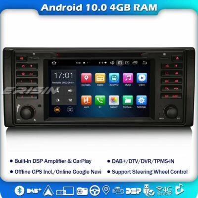 8 Kern ROM DAB+Android 12 Autoradio Navi Für BMW 5er E39 M5 X5 E53 DSP CarPlay - Bild 1 von 4