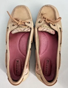 Sperry Top-Sider Angelfish Slip-On Boat Shoe/Loafer Pink Plaid Sequin Size 7M - Picture 1 of 10