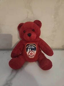 City of New York Fire Department Red Plush 6" Teddy Bear Souvenir Toy NYFD - Picture 1 of 12