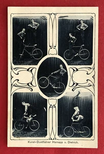 AK Zirkus Variete um 1910 Kunst Duett Fahrer Harnapp und Dietrich Typen ( 76155 - Bild 1 von 2