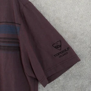 Travis Mathew Polo Shirt Top Golf Orlando Embroidered Logo Red Plum Large Mens - Picture 1 of 12