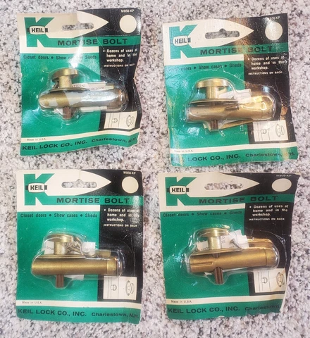 Vintage Mortise Lock Bolt Barrel Latch Keil Lock Co USA Closet Shed Show Case Cover