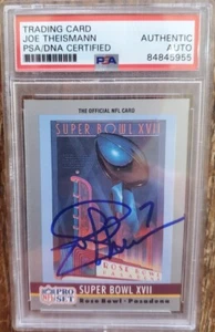 PSA Slabbed 1990 Pro Set Redskins Joe Theismann Autographed Signed Football Card - Picture 1 of 2