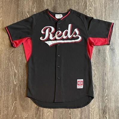 Cincinnati Reds Baseball MLB Majestic Cool Base Button Up Jersey Shirt Mens 48 - Image 1 of 4
