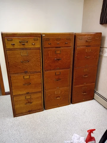 Library Bureau Sole Makers Antique Oak File Cabinet and Card Catalogue Cover