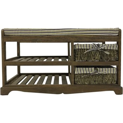 Schuhregal Schuhbank Sitzbank Sitzkommode Kommode Rattan Rattankörbe  - Bild 1 von 4