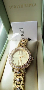 Judith Ripka Gold-tone Stainless Steel and Diamonique Watch Size Small JR Box* - Picture 1 of 9