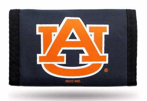 Auburn Tigers Nylon Tri-Fold Wallet [NEW] NCAA Vinyl Trifold Billfold ID Cover