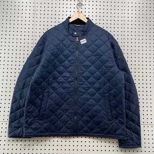 Barbour Quilted Jacket Mens 2XL Blue Light Weight Zip 25x29 - Picture 1 of 14