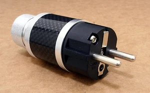 Carbon Cryo version Power Cord Male  Plug Europe Schuko *  1pcs - Picture 1 of 6