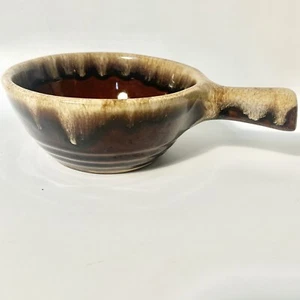 MCM Crock Hoja de Arce EE. UU. De Colección Marrón Esmalte por Goteo Sopa Cuencos Mango EE. UU. - Imagen 1 de 6