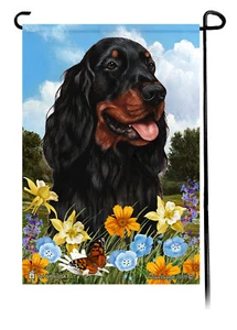 Summer Flowers Garden Flag - Gordon Setter - Picture 1 of 1
