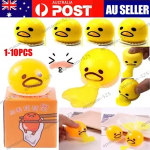 1-10Pcs Puking Ball Cute Vomiting Egg Toy Mochi Squishy Fidget Stress Relief Toy - Picture 1 of 20