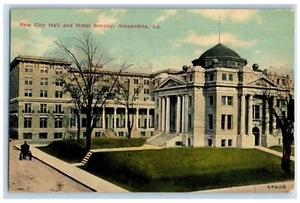1911 New City Hall Hotel Bentley Building Exterior Alexandria Louisiana Postcard - Picture 1 of 2
