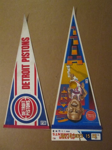 NBA Detroit Pistons Vintage 1980's & Grant Hill Team Logo Basketball Pennants Cover