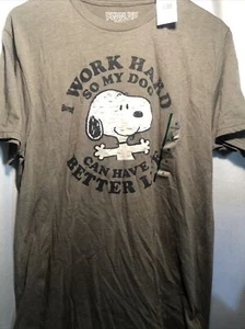 NWT Peanuts Snoopy medium Cotton and polyester gray shirt - Picture 1 of 3
