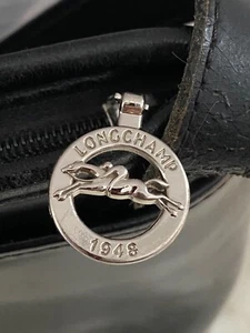 Longchamp Roseau France Umhängetasche schwarz Leder Knebelreißverschluss Vintage - Bild 1 von 17