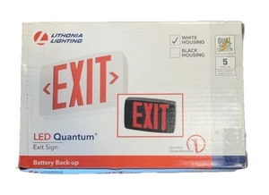 🔥(AN) Lithonia Lighting Lqm S W 3 R Mvolt El N Sd M6 Exit SIGN, 2662GG - Picture 1 of 4