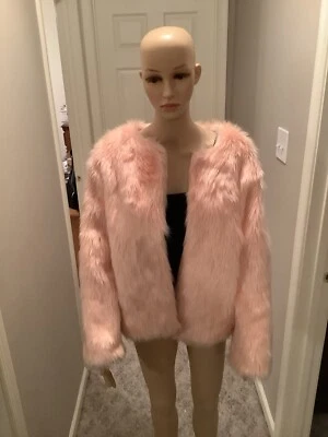 CHAQUETA BOLERO GORDITA GB ROSA IMITACIÓN PIEL GLAM FURRY RAVE TALLA PEQUEÑA Foto 1 de 4