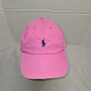 Polo Ralph Lauren rosa Mütze blau Pony verstellbarer Riemen hinten Damen Baseball EUc - Bild 1 von 6