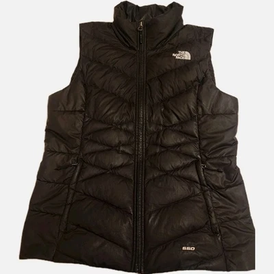 The North Face Women's Medium 550 Fill Goose Down Puffer Vest Black Quilted - Image 1 of 4