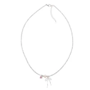 Elegant Bowknot Necklace Choker Bow Necklaces for Women Girls Adjustable Chain - Picture 1 of 8