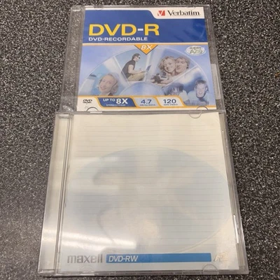 Maxell DVD-RW Blank Disc Lot 4.7Gig 8x 120 Minute DVD-R Verbatim New Sealed - Image 1 of 4