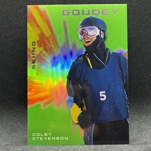 Colby Stevenson 2021 Goodwin Champions #G26 NEON GREEN Goudey Platinum Skiing - Picture 1 of 2
