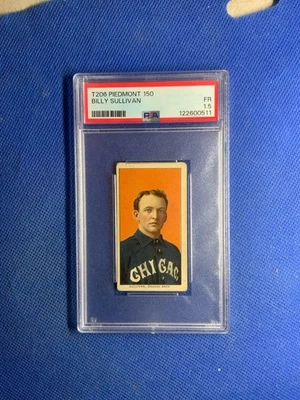 1909 T206 Billy Sullivan Chicago Amer Piedmont 150 Back PSA 1.5 - Image 1 of 2