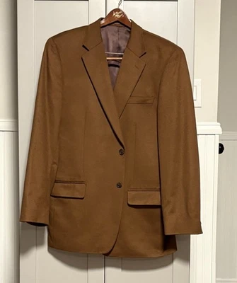 Blazer Tasso Elba Hombre Talla 44L Marrón Abrigo Deportivo 2 Botones 100% Cachemira Largo Foto 1 de 4