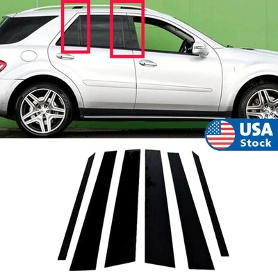 6Pcs Pillar Posts Door Window Trim For Mercedes Benz ML350 ML550 W164 2006-2011 Foto 1 de 4