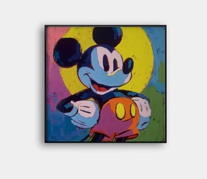 🖼️ Mickey Mouse Art "Framed" by Peter Max 🎨 | 24"x24" Giclée | COA ✍️  V23 - Picture 1 of 8