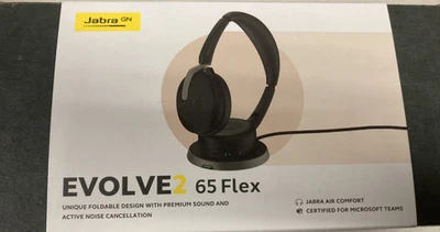 Jabra Evolve2 65 Flex Wireless Headset Bluetooth Noise Cancelling Used No Dongle - Image 1 of 4