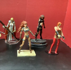 4 comic figures-red sonja, Magdalena, Scarlett X, Lady Pendragon - Picture 1 of 6