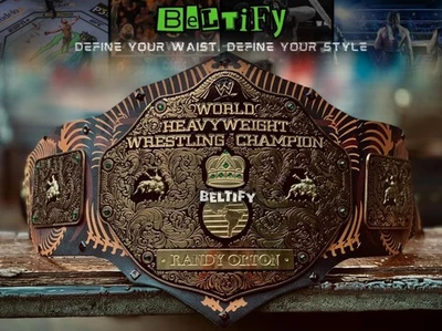 RO Signature Series World Heavyweight Championship Replica Title Belt Brass - Image 1 of 4