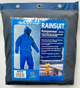 STEARNS 2-Pc Rain Suit Rainjammer .30 mm PVC/Polyester Medium Blue NEW - Picture 1 of 4