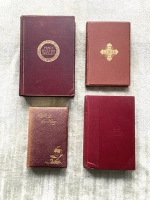 Antique Victorian Poetry Books, Lot Of 4, Tennyson, Shelley, And Others. - Image 1 of 4