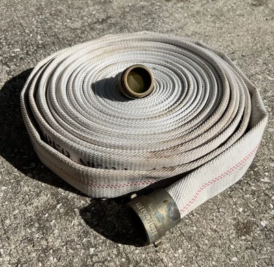 75 ft Fire Hose with Brass Red Head NH Couplers 1.75"  – Made in the USA - Image 1 of 4