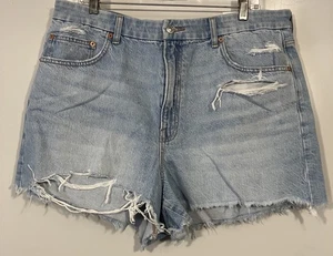 American Eagle Women’s Strigid Curvy 90’s Boyfriend Short Distressed Sz 18 NWT - Picture 1 of 13