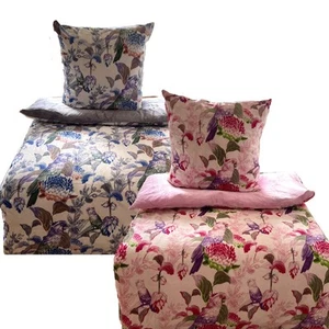 Wendebettwäsche Winter Cashmere Touch Fleece Blumen Uni 135x200 80x80 - Bild 1 von 15