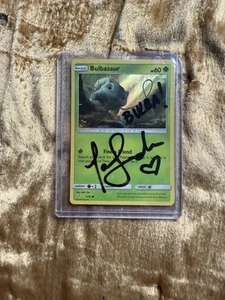 🌿 2019 Pokémon Sun & Moon HOLO Bulbasaur ✨ Tara Sands Voice Actor Signed 🖊️ - Picture 1 of 6