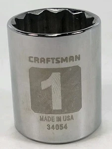 CRAFTSMAN SOCKET 34054 - 1/2 DRIVE - 12 POINT STANDARD - SAE 1" - Picture 1 of 3